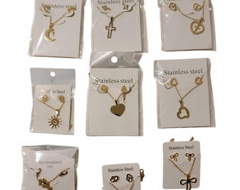 Trendy and Elegant Necklace with Pendant and Earring Set | Stainless Steel