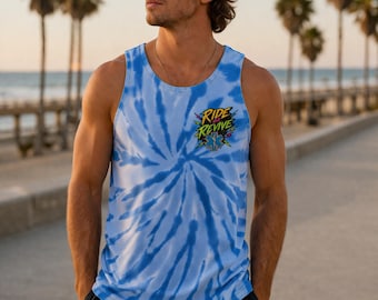 EMT / Paramedic Ride or Revive Tie-Dye Tank Top, 100% Cotton Summer Graphic Shirt