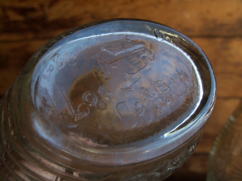 Old Log Cabin Maple Syrup Bottles Pair 2 Vintage 1950s Etsy