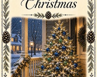 Christmas Card Image - Tree on Front Porch
