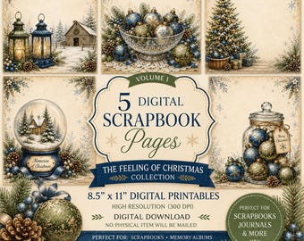Christmas Scrapbooking Pages - Volume 1 - Five Pages