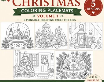 Christmas Coloring Pages - Placemats - Volume 1