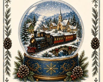 Christmas Wall Art - 8.5x11 Snow Globe