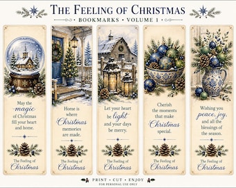 Christmas Bookmarks - Volume 1 - 5 Bookmarks