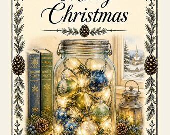 Christmas Card Image - Jar of Ornaments