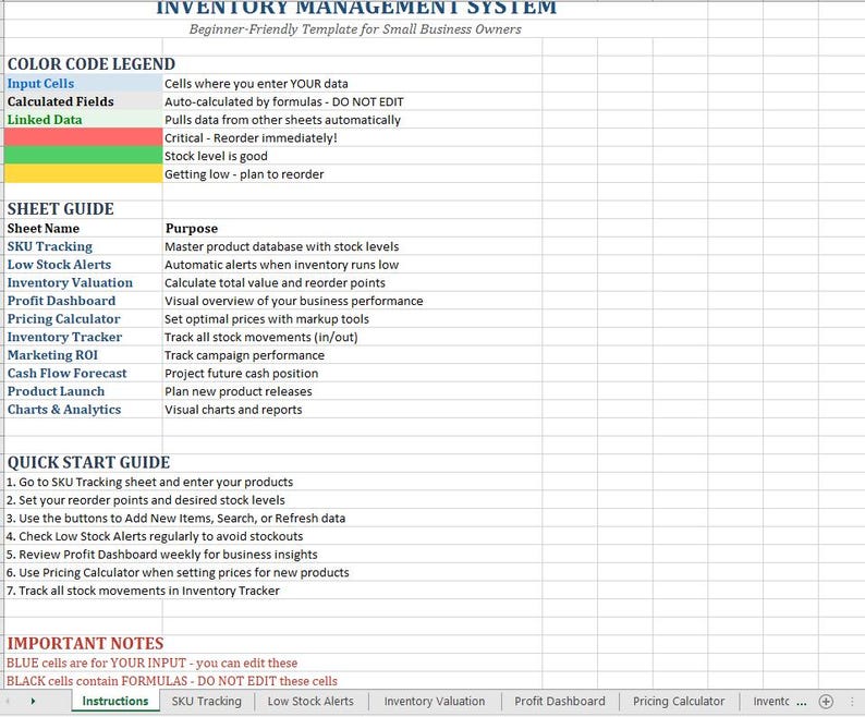 Inventory Excel-vba | All-in-one Accounting Template | Income Tracker ...