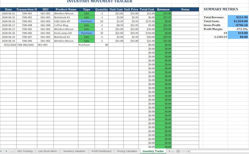 Inventory Excel-vba | All-in-one Accounting Template | Income Tracker ...