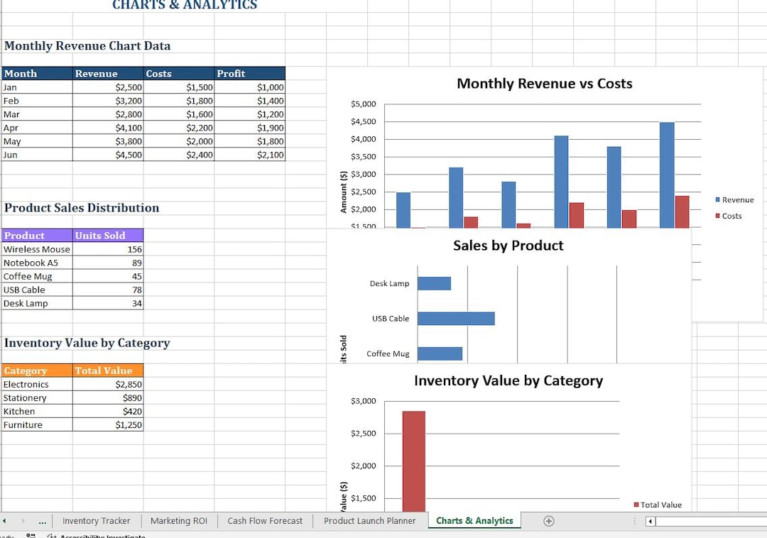 Inventory Excel-vba | All-in-one Accounting Template | Income Tracker ...