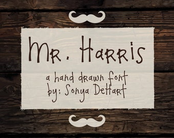 Mr Harris, Manly Font, Hand Written Font, Downloadable Font, Handwriting Font, Font Download, Digital Font, Font