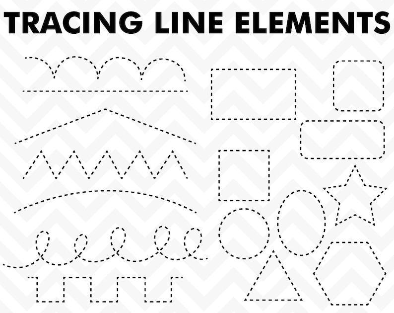 Clipart Tracing Elements Trace Lines Teacher Clip Art Etsy