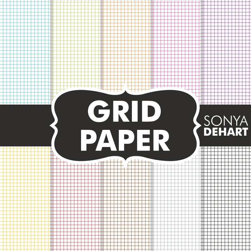 Digital Paper Grid Paper Scrapbooking Printable Paper Pattern Etsy