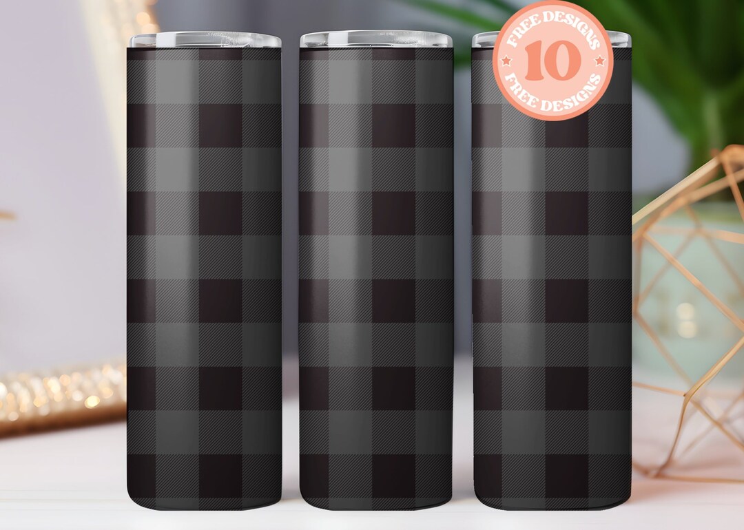 Black Buffalo Plaid Tumbler Wrap PNG 20oz Lumberjack Vibes Etsy