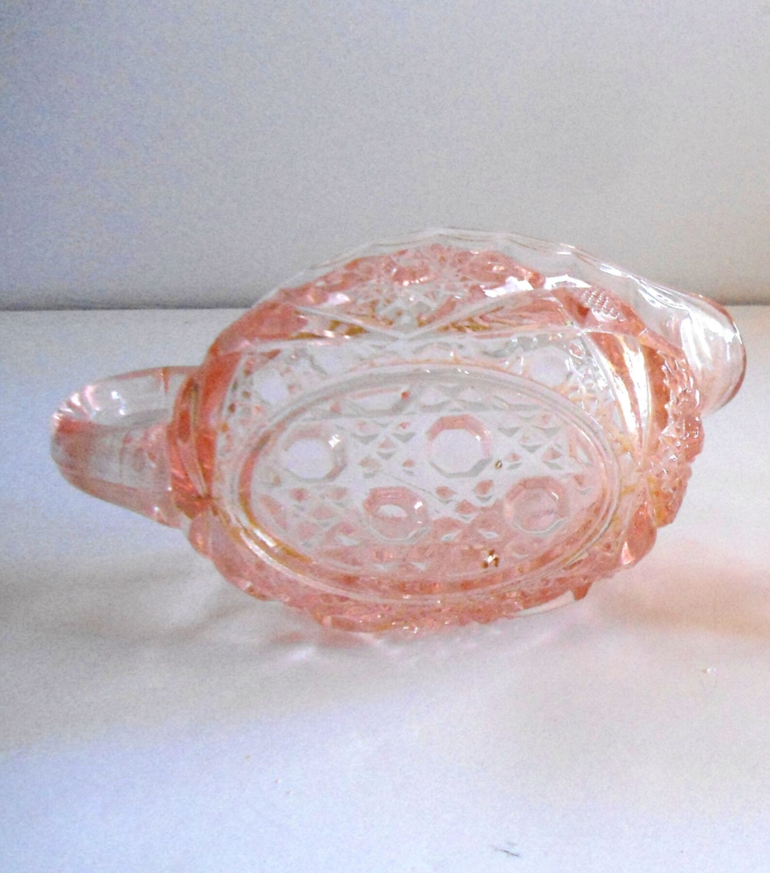 Vintage Pink Depression Glass Creamer & Sugar Bowl Etsy