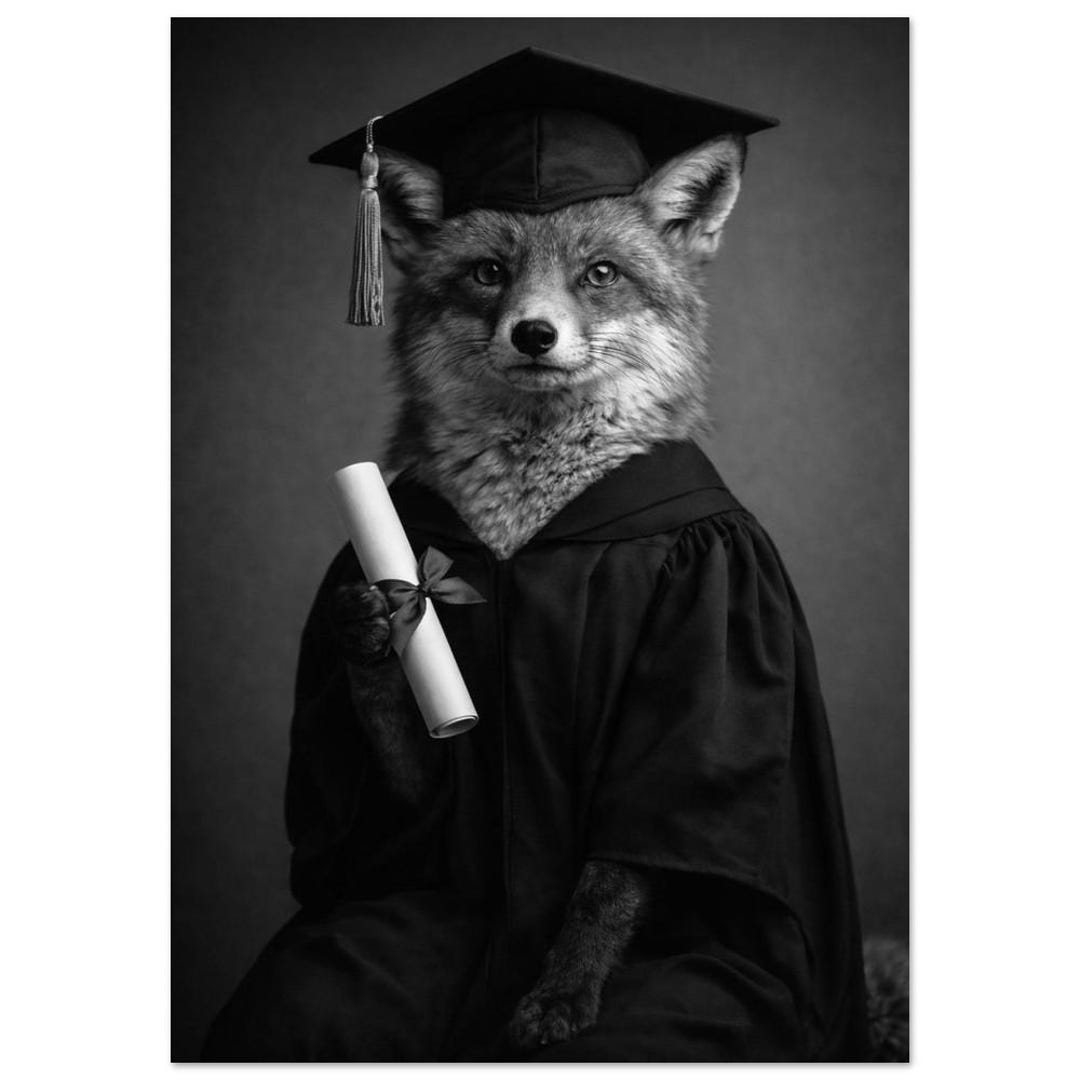 Funny Fox Print | Fox at Graduation | Funny Animal Print | Graduation ...