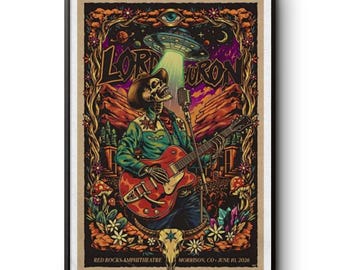 Lord Huron Red Rocks Morrison CO 10 de junio de 2026 Póster Edición limitada Gira Concierto Arte