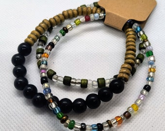 Multi-colored Beaded Bracelet Set