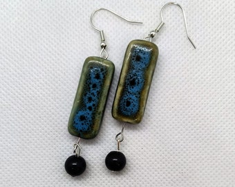 Earthy Blue & Green Earrings