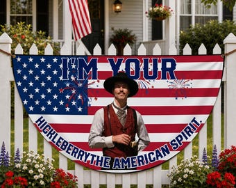 Flaga Doc Holliday „Jestem twoim Huckleberry”, kowbojski patriotyczny baner na płocie, dekoracja filmowa z lat 90.