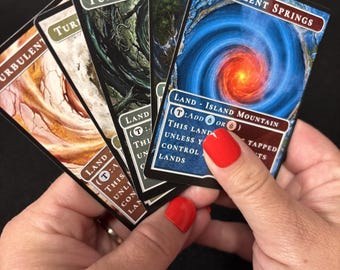5-pack Turbulent Lands Playtest Cards: Original Art, Black Core Cardstock (63 × 88 mm)| 5-pack