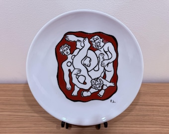 Musée Fernand Léger Plate – Official S.E.A.L Edition, Modernist Figural Design, 9.5 Porcelain