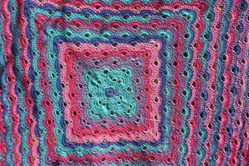 Hand Crocheted Afghan/Throw Mixed Berries Just Completed FREE Etsy