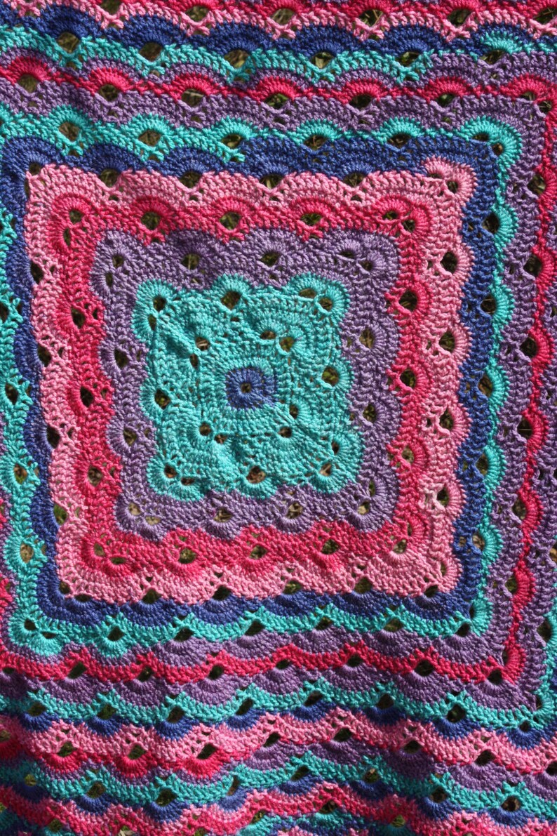Hand Crocheted Afghan/Throw Mixed Berries Just Completed FREE Etsy