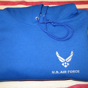 Embroidered US Air Force logo Wings Hoodie Unisex