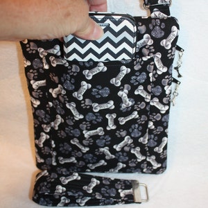 Handcrafted Crossbody Bag Dog Bones Themed Fabric with Adjustable Strap Free US Shipping image 4