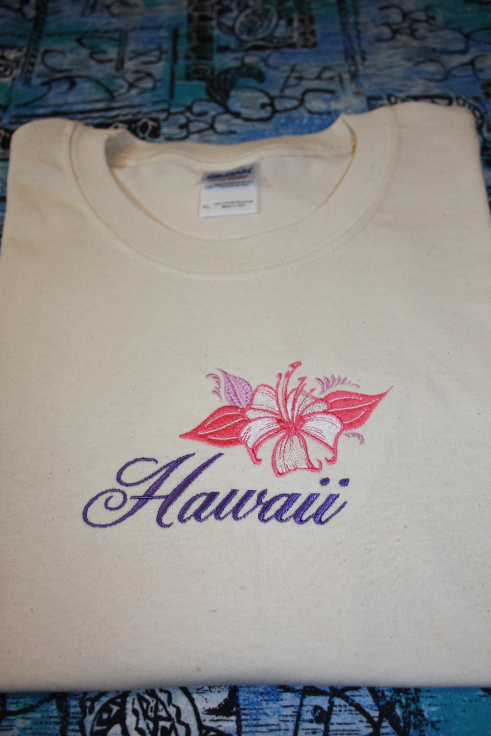 Embroidered T Shirt Hawaii Floral Plumeria - Etsy