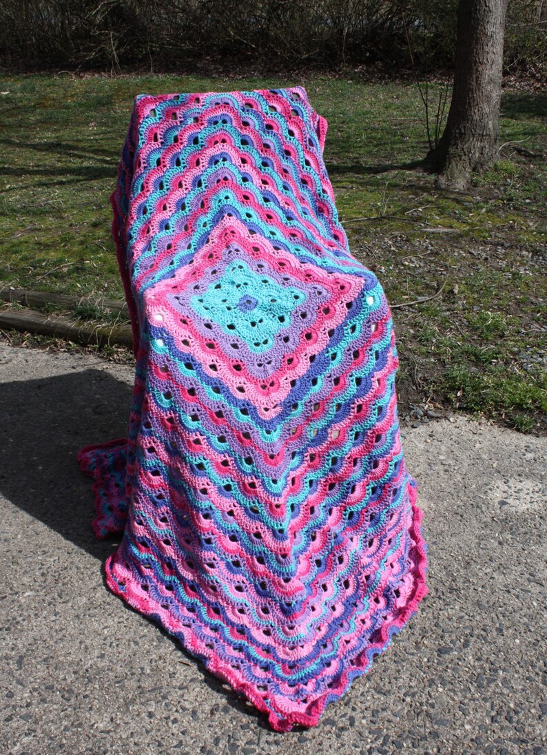 Hand Crocheted Afghan/Throw Mixed Berries Just Completed FREE Etsy