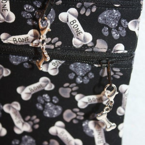 Handcrafted Crossbody Bag Dog Bones Themed Fabric with Adjustable Strap Free US Shipping image 2