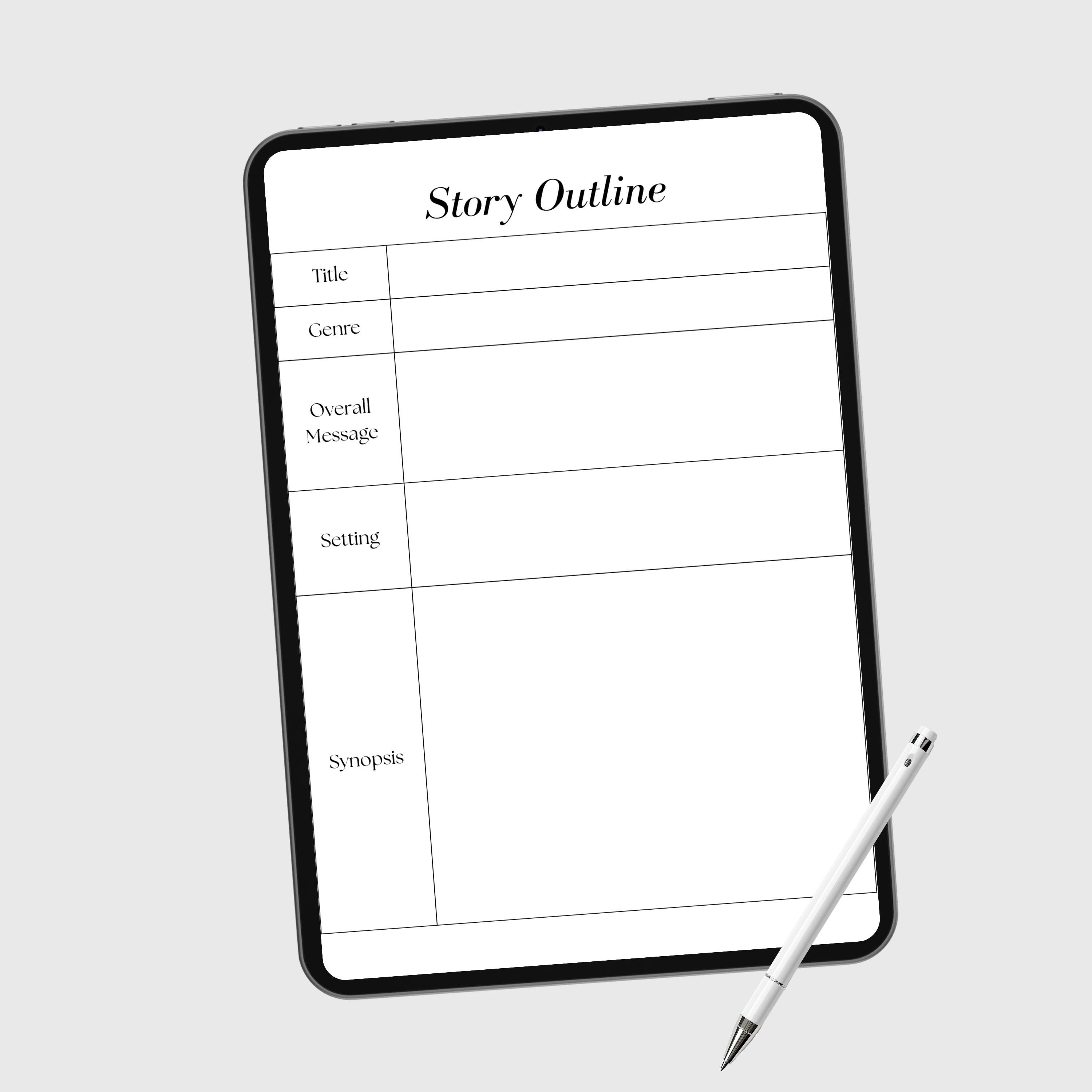 Basic Story Outline Template PDF Printable - Etsy