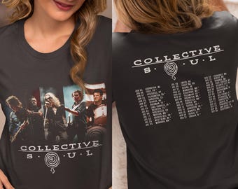 T-shirt unisexe Collective soul Tour 2026 - T-shirt de concert unisexe - Chemise de groupe de rock alternatif