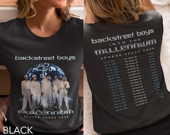 T-shirt unisexe Backstreet Boys Into The Millennium Tour 2026, T-shirt de concert BSB, Produits dérivés Las Vegas Sphere, Cadeau pour les fans de boys band des années 90