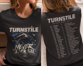 T-shirt unisexe Turnstile Tour 2026, T-shirt du groupe Turnstile, Produits dérivés des concerts de Turnstile, T-shirt de la tournée 2026, Cadeau rock alternatif
