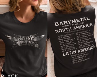 T-shirt unisexe BABYMETAL Tournée Amérique du Nord 2026, T-shirt graphique du groupe de metal japonais, Produits dérivés de concert, T-shirt vintage unisexe