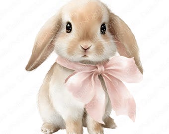 Clipartbundel strikhaas | 16 png-aquarel konijntje PNG, schattig konijn-clipart, commercieel gebruik