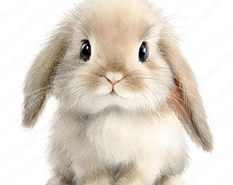 Clipartset konijntjes baby | 18 png-bundel, schattig konijntje aquarel clipart, konijn png, commercieel gebruik