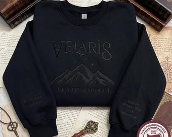 Sudadera bordada Velaris City of Starlight, camisa Night Court, mezcla de algodón