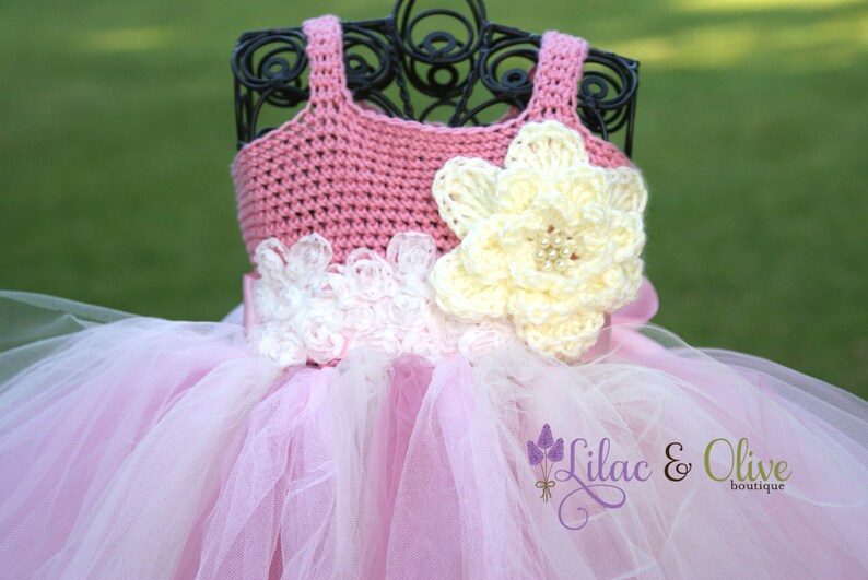 Tutu Dress Pink /& Ivory Baby Girls Tutu Dress Toddler Tutu Dress Flower Girl Tutu Dress Pageant Tutu Dress Tutu Dress