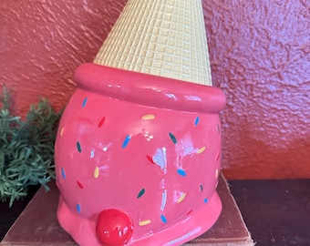 Ban.do retired cookie jar. Upside down ice cream cone