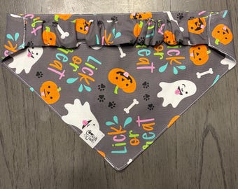 Lick or Treat bandana Halloween bandanas Fun bandana for pets XS-XL