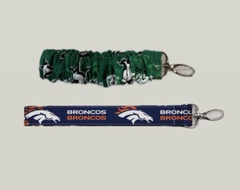 NFL keychain wristlet *most teams available * Scrunchie or Flat - Small 5.5 “ and Regular 7”