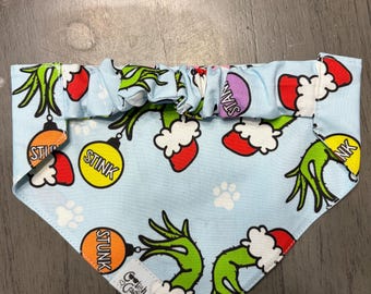 Grinch bandana How The Grinch Stole Christmas Scrunchie bandana Festive bandanas for pets XS-XL