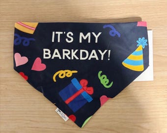Barkday Bandana Scrunchie Bandana Birthday Bandana Slip On Bandana Pet Clothing XS-XL