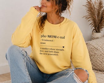 Phenomenal Mom Sweatshirt Dictionary Definition Crewneck