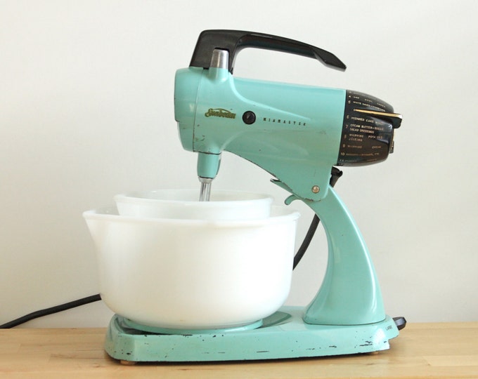 Turquoise Sunbeam Mixmaster Vintage Aqua Sunbeam Stand Mixer With Milk