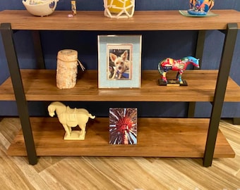 Modern Wood Console Table 47" with Shelves | Entryway Table | Sofa Table | Rustic Hallway Table | Narrow Console Table | Narrow Sofa Table
