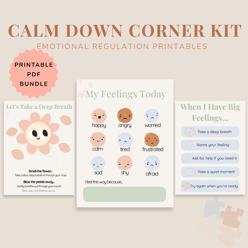 Calm Down Corner Printables for Kids | Emotional Regulation Posters ...