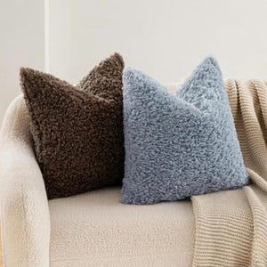 2pcs Teddy Velvet Pillow Covers, Ultra Soft Lamb Wool Cushion Covers, Thick Nordic Sofa Pillow Case, Solid Color Minimalist Home Decor